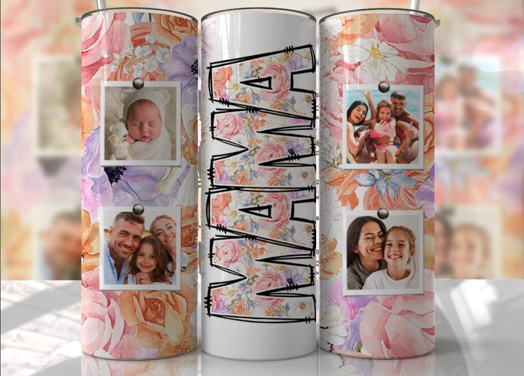 Mama Floral Custom Photo Tumbler