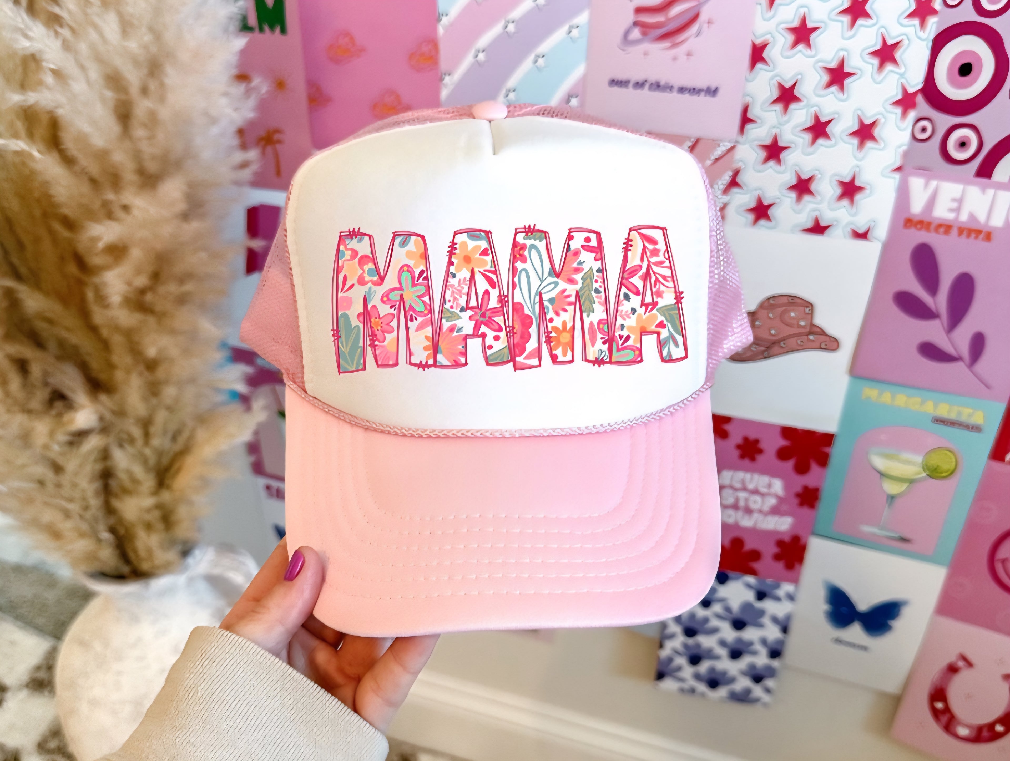 Mama Floral Hat