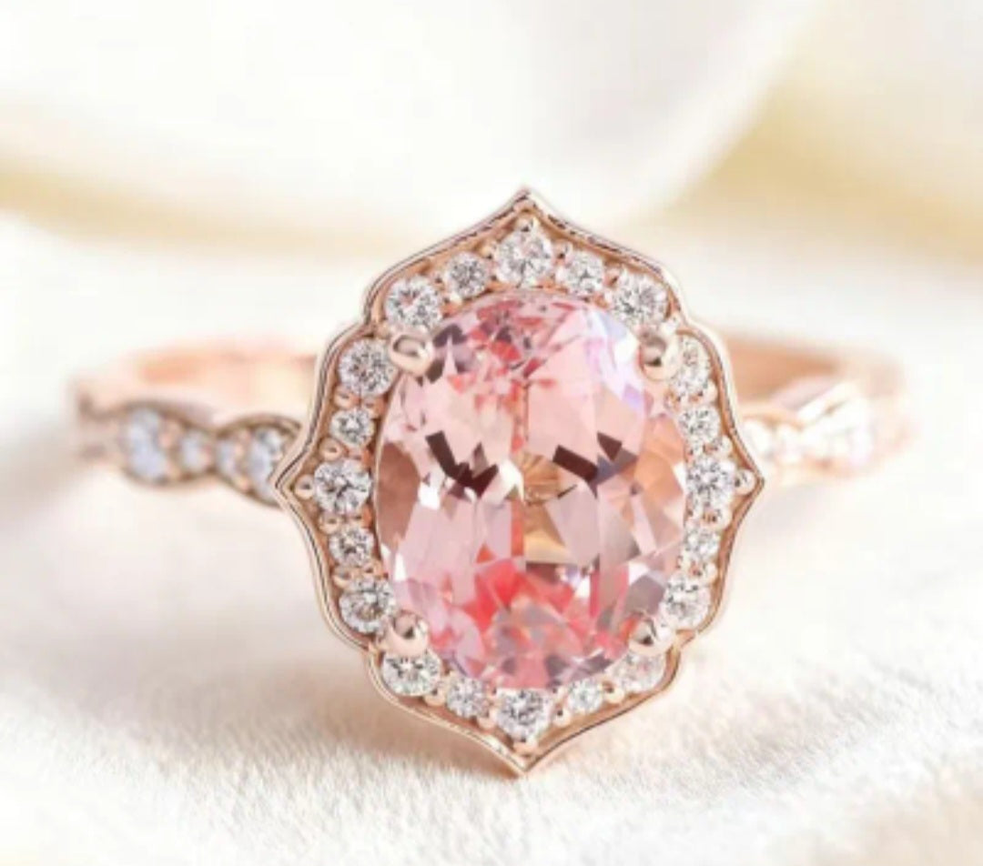 Elegant Pink Diamond Rose Gold Ring